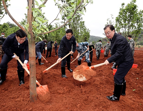 省领导参加义务植树活动